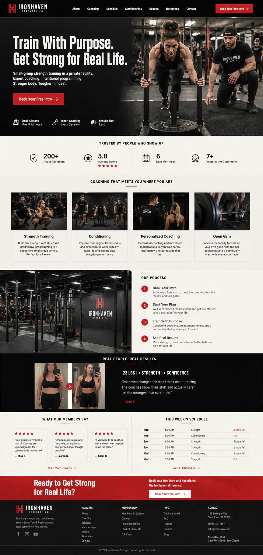 Boutique Gym Website, Websites